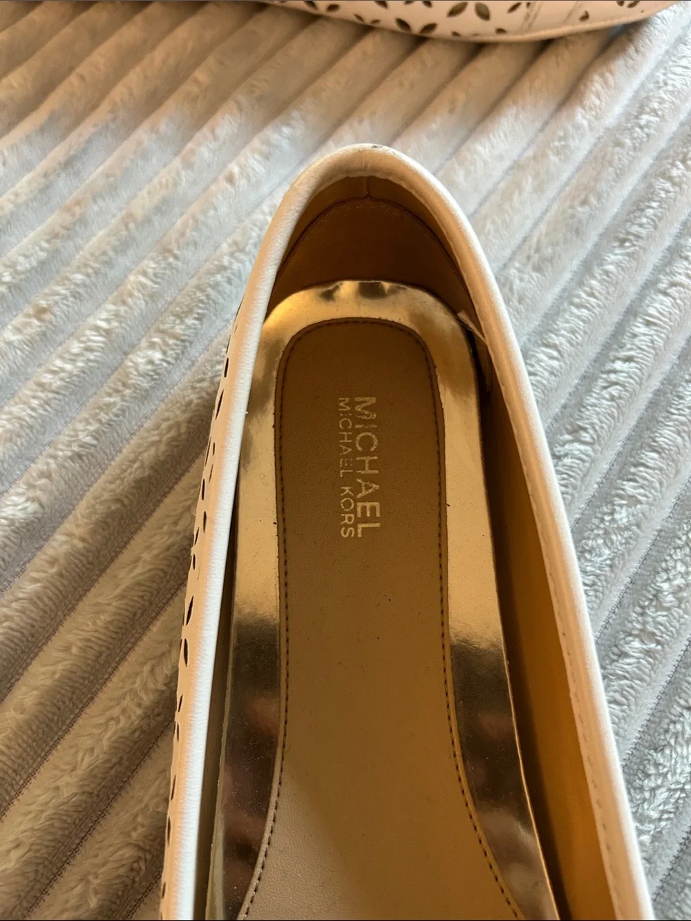 Michael Kors cream leather
